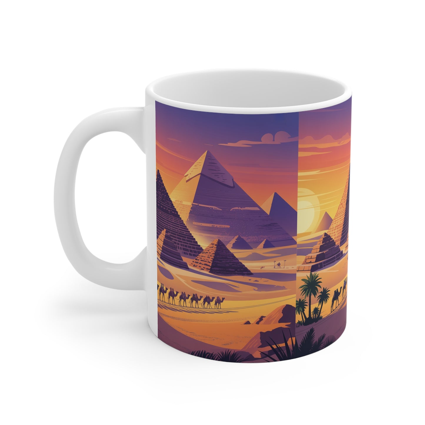 Desert Sunset Mug with Pyramid Design | Perfect Gift for Travel Lovers, Coffee Lovers, Home Decor, Office Mug, Adventure Seeker