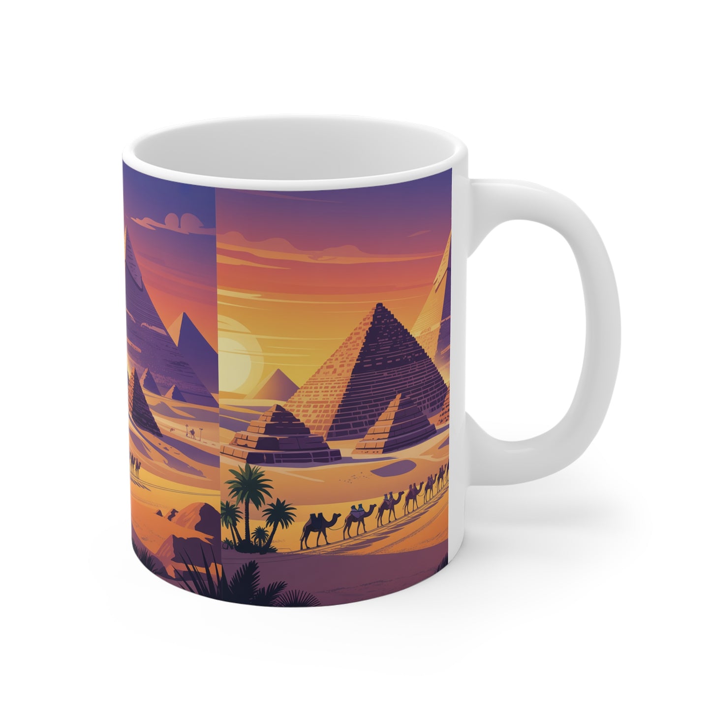 Desert Sunset Mug with Pyramid Design | Perfect Gift for Travel Lovers, Coffee Lovers, Home Decor, Office Mug, Adventure Seeker