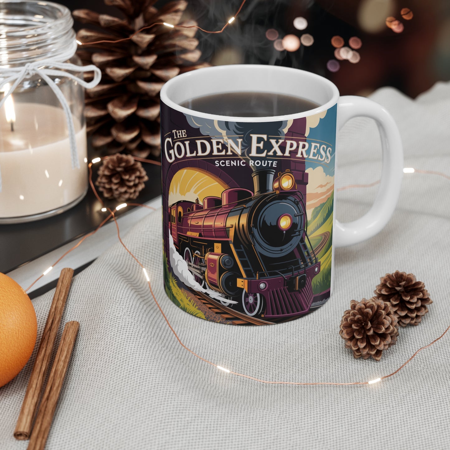 Vintage Train-Themed Coffee Mug, Retro Railroad Gift, Scenic Route Mug, Travel Lover's Cup, Perfect for Train Enthusiasts, Great for [...]