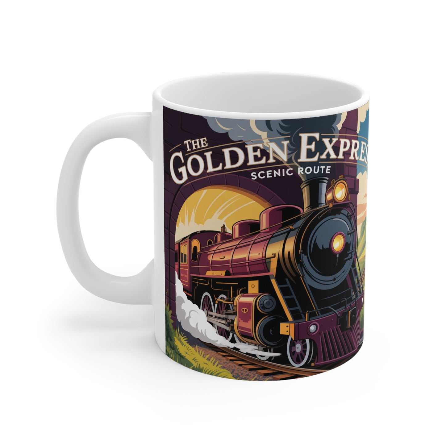 Vintage Train-Themed Coffee Mug, Retro Railroad Gift, Scenic Route Mug, Travel Lover's Cup, Perfect for Train Enthusiasts, Great for [...]