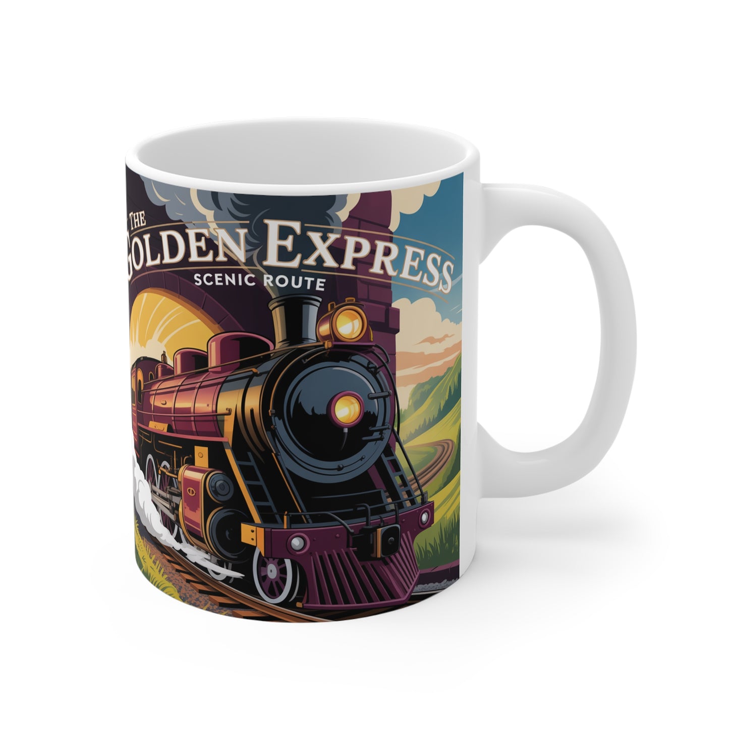 Vintage Train-Themed Coffee Mug, Retro Railroad Gift, Scenic Route Mug, Travel Lover's Cup, Perfect for Train Enthusiasts, Great for [...]